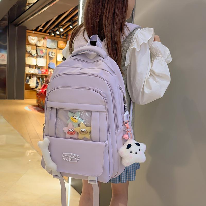 Sac d'école pour collégienne Sac à dos grande capacité pour femme