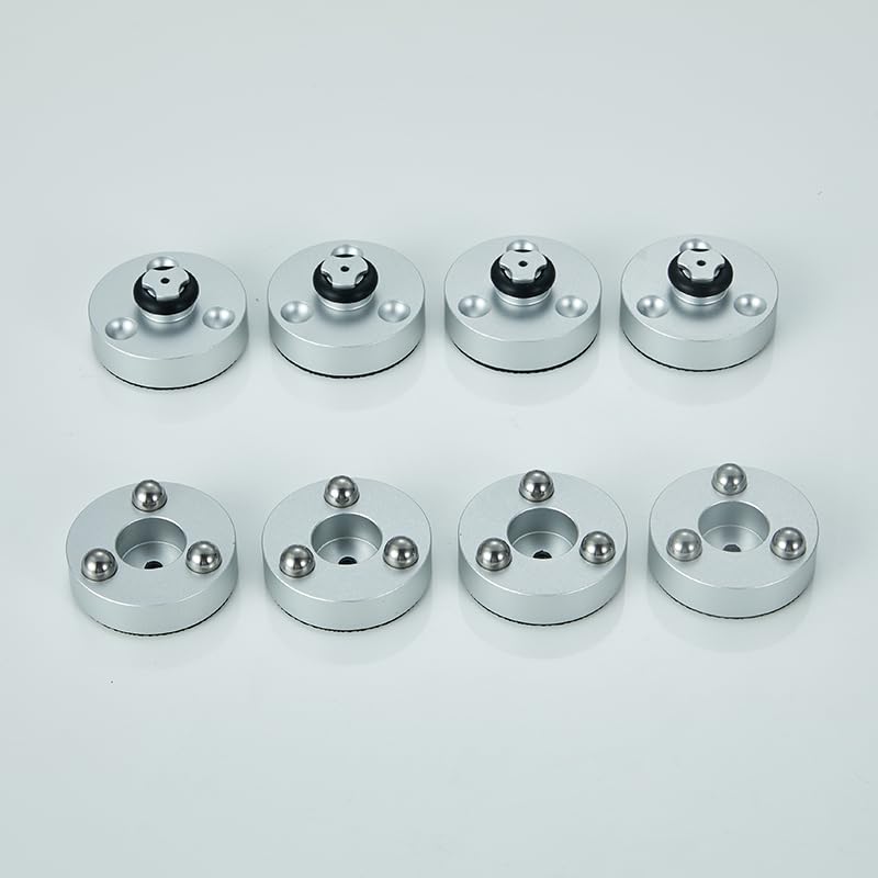 Pailvens Speaker Insulators Speaker Stands with Steel Metal Spike Audio Sound Quality Vibration Silver (4 pieces), Balls, Stands, Improvement,