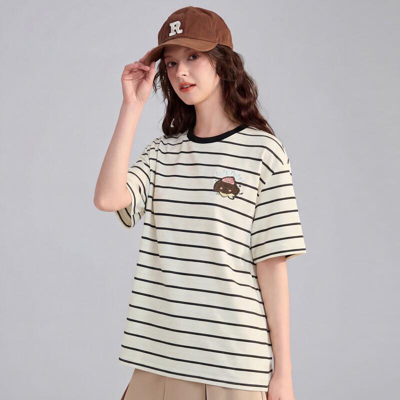 TonLion Women's Striped Short-Sleeve T-Shirt