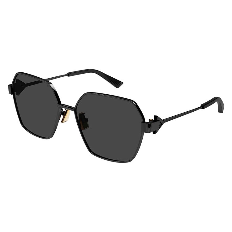 Bottega Veneta Square Sunglasses Black/Grey Unisex Eyewear BV1224S-001 BV1224S-001 57