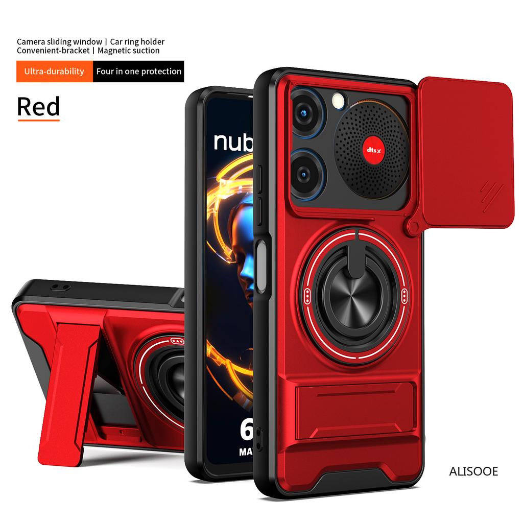 Funda para Nubia Music 4G Funda Anillo Giratorio Deslizante Protección Cámara Soporte Cubierta a Prueba de Golpes Capa Funda