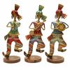 Wrought Iron Musical Dancing Men Showpiece, Multicolor - 33 Cm, Set Of 3
