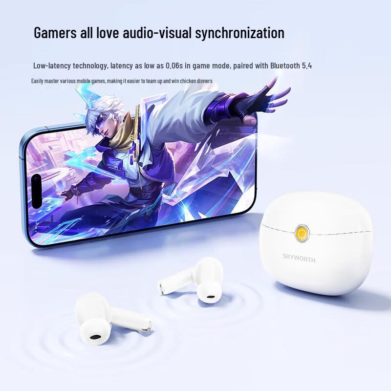 Skyworth T5 Lite AI Active Noise Cancelling Wireless Earbuds