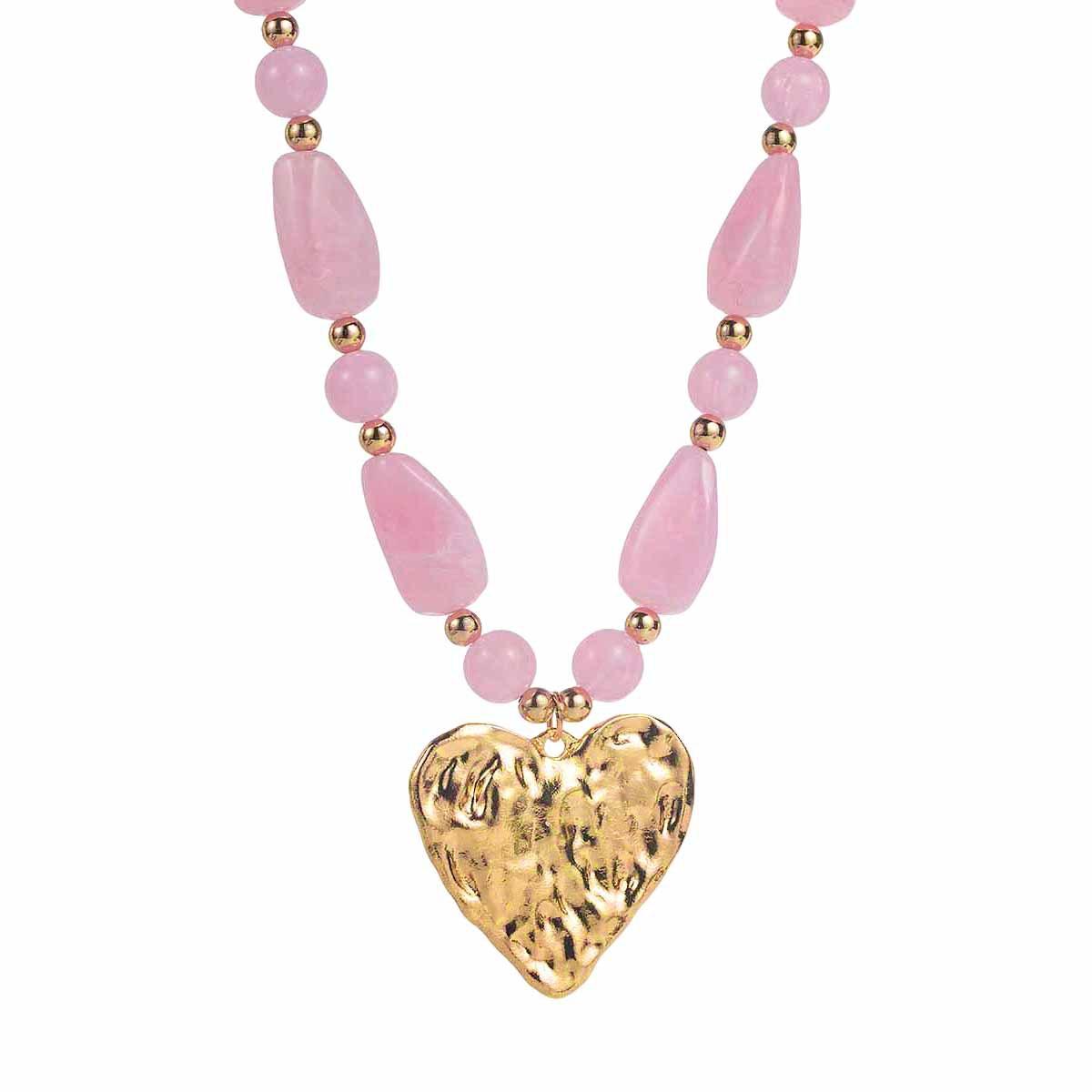 

Irregular bead collarbone chain, retro style, autumn and winter necklace for women, Instagram style, personality, alien shape світло-рожевий колір