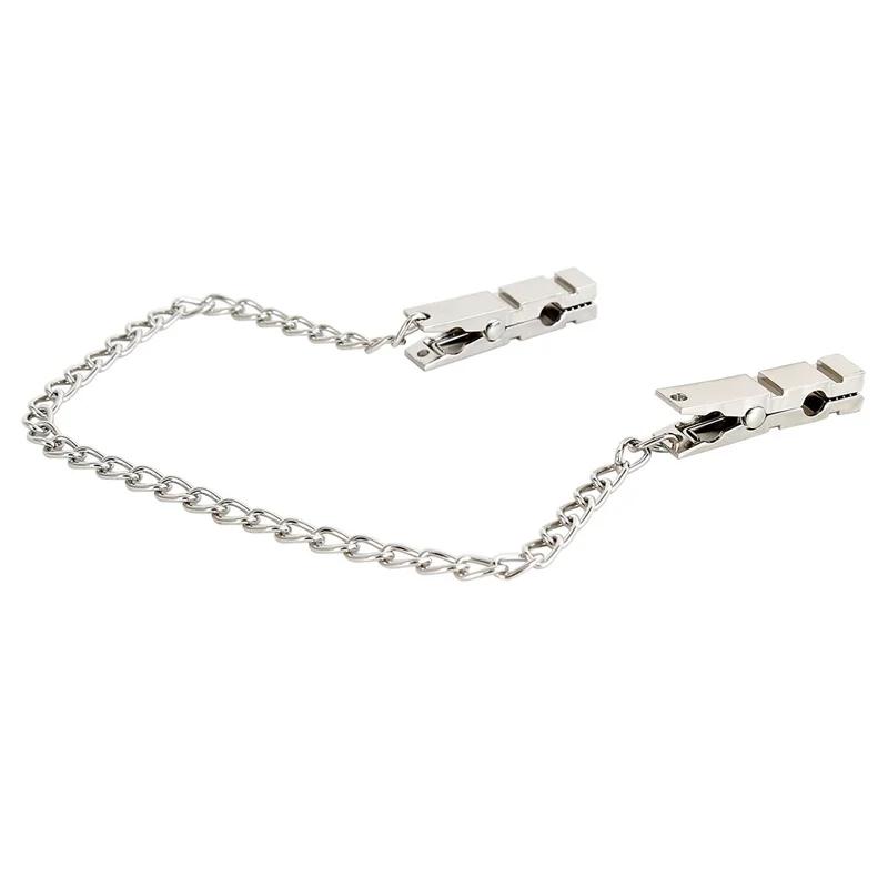 1 Par de Metal con Cadena Pinzas Sexy para Pezones de Senos Juego para Adultos Fetichismo Coqueteo Burlas Juguetes Sexuales para Parejas