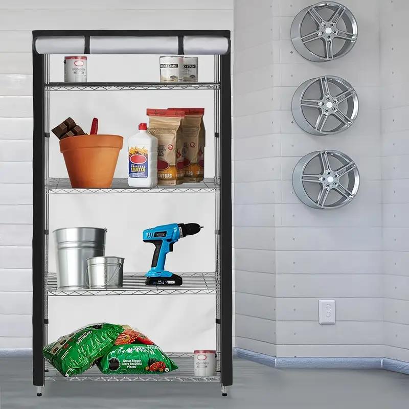 

1pcs Outdoor Metal Shelf Cover - Waterproof, Dustproof Storage Netting with Zipper, Black - Perfect for Patio XL чорний