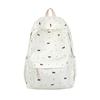 Schoolbag Versatile Floral Series School Bag Female High School Student White Cute Cartoon Bow Sausage Puppy Backpack Bag