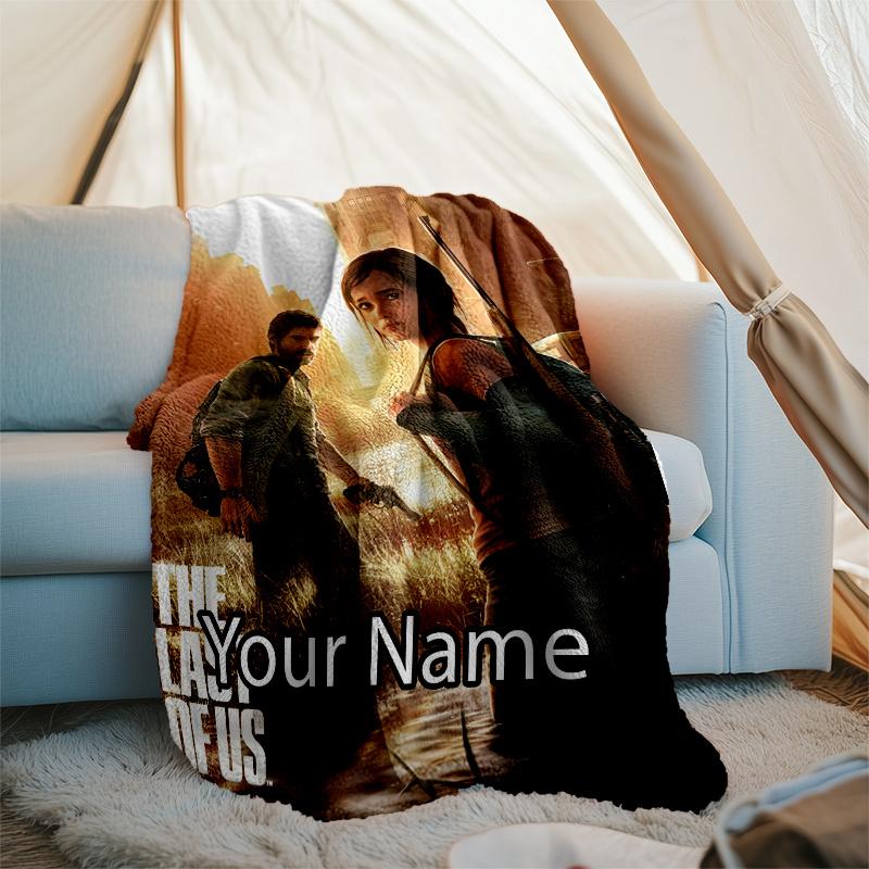 Custom Name The Last of Us Theme Printed Blanket - Perfect for Couch, Bed, Travel & Outdoor Use | Machine Washable, Cozy & Durable.