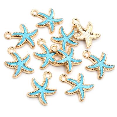 10pcs Enamel Animal Dolphin Shell Starfish Charms Pendant Cute for Earrings Necklace Bracelet Jewelry Findings Accessories