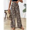 Pantalons décontractés à imprimé léopard pour femmes, pantalons droits, pantalons larges tendance