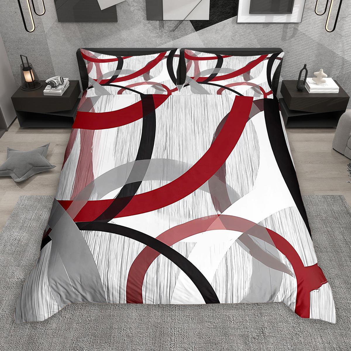 

Comforter Homewish Contemporary Geometric 2Pcs/3Pcs Modern Abstract Bedding Colorful Stripe Line Bed Set Comforter (quilt)-EU Single(135*200cm)3pcs