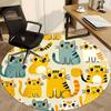 1 Stück Katzenmuster Büro Runder Teppich, Indoor-Matte Geeignet für Büro, Unter Bürostühlen Schlafzimmer Wohnzimmer Heimdekoration, Raumdeko