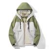 Jacket Men's Vintage Color Matching Windproof Waterproof Jacket Men's and Women's Outdoor Hooded Jacket