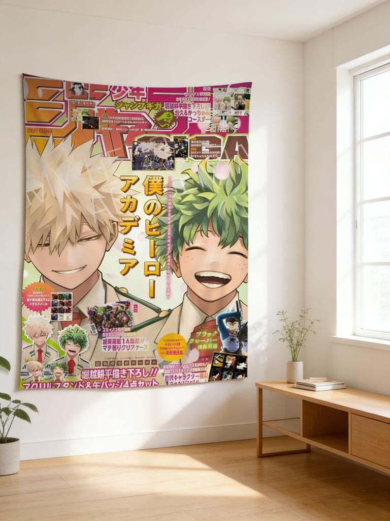 VIKAMA My Hero Academia Anime Tapestry Japanese Anime Style Decorative Wall Hanging Bohemian Hippie Style Dormitory Wall Decor