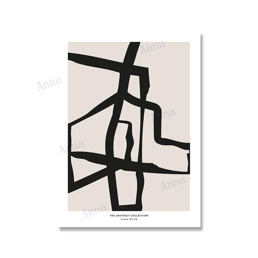 Minimalist Mid-Century Modern Geometric Art Line Poster and Print Canvas Pictures Wall Art Paintings for Living Room Home Decor