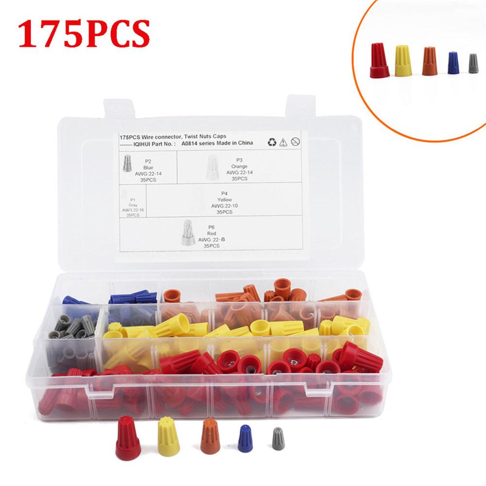 175Pcs Twist-on Cap Twist Nut Connector Splice Wire Terminal Cap Spring Insert