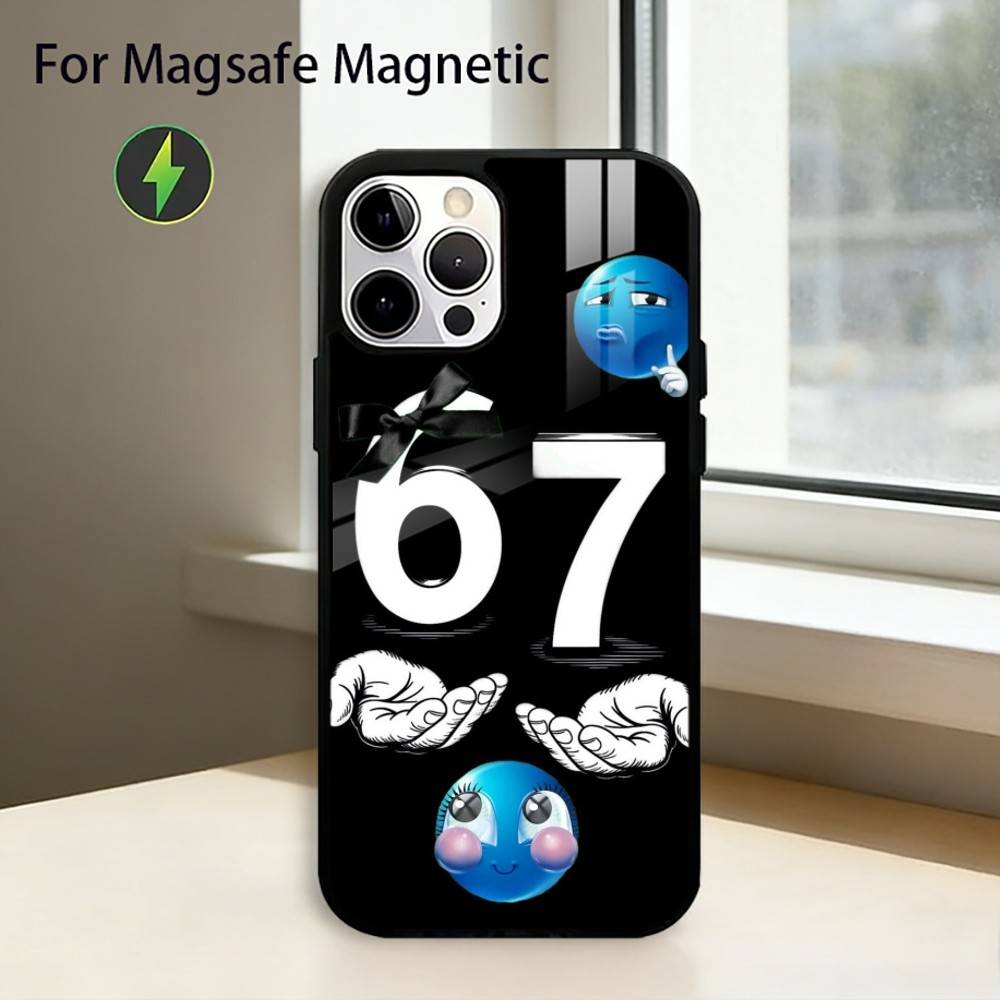 Six S-Seven 67 Phone Case For iPhone17,16,15,14,13,12,11 Plus,Pro Magnetic For Magsafe Wireless Charging