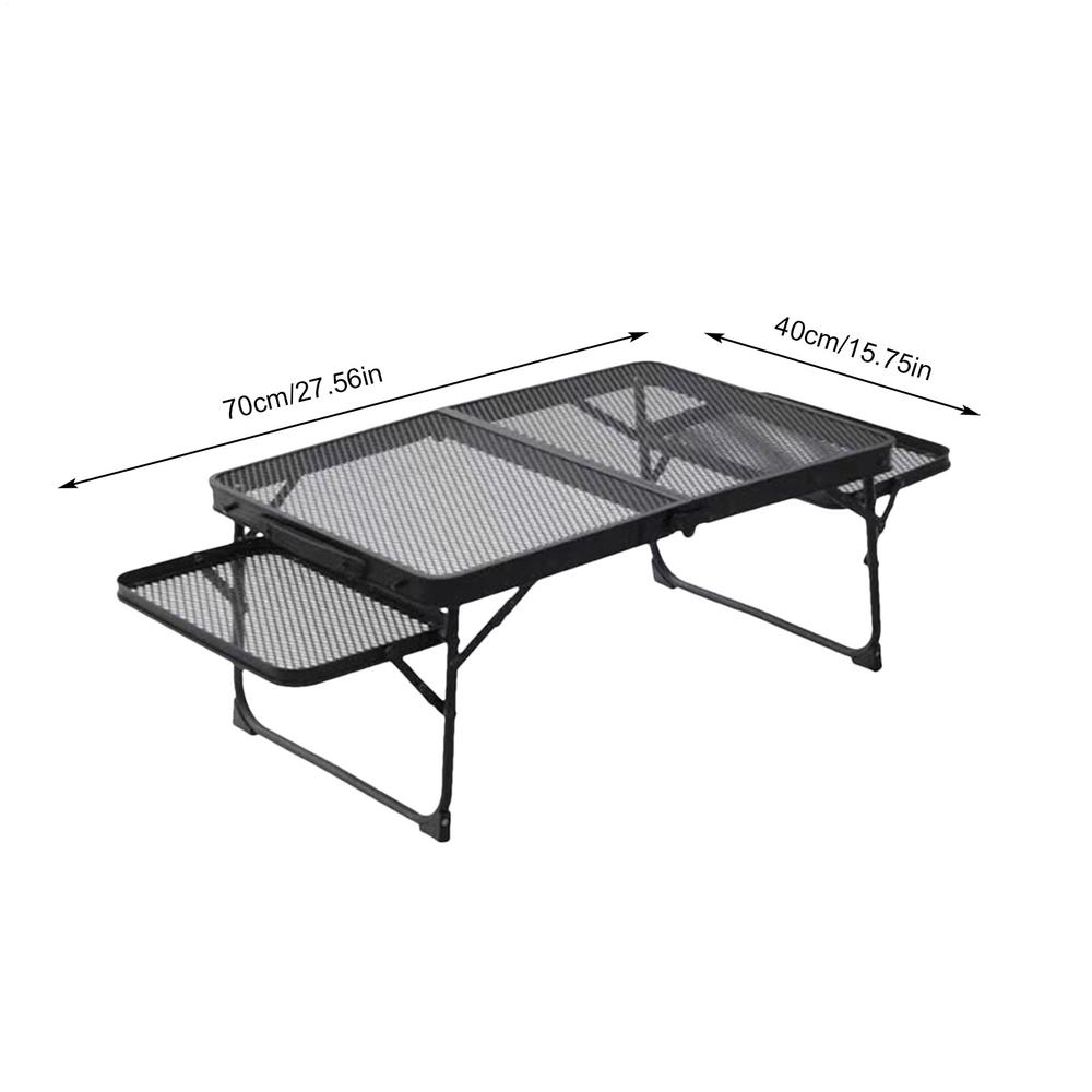 

Camping Grid folding Table Portable Picnic Mesh Table Aluminum alloy 2 Fold camp desk With 2 extension tables board Grill Table