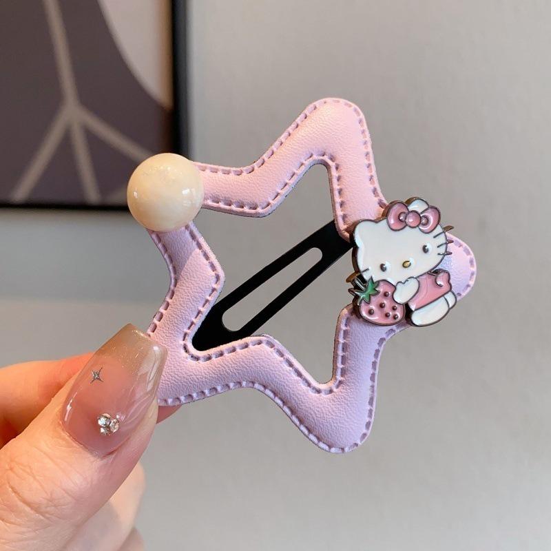Children's Five-Pointed Star Hair Clip - Kitty BB Clip for Side Bangs, Sweet Dopamine Design.