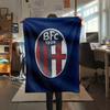 Coperta in Flanella con Motivo Bologna FC 1909, Alta Qualità, Confortevole per Tutte le Stagioni, Decorazione per la Casa, Calore e Comfort, Perfetta per Regali.