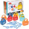 10 Stück Kinder Alphabet Schloss Schlüssel Spielzeug Set Auto Schlösser Montessori Pädagogisch Zahlen Zuordnung Homeschooling Wort Erkenntnis Mathe Spielzeug