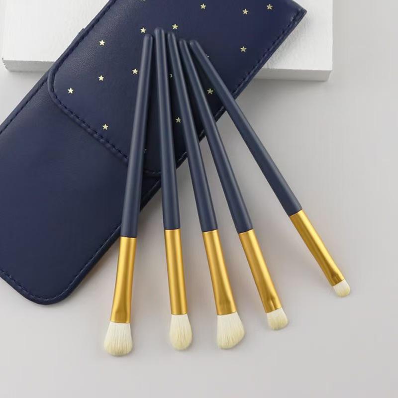 5-teiliges Lidschatten- & Nasenkonturenpinsel-Set mit weichen Borsten - Studentenfreundlich & Tragbar