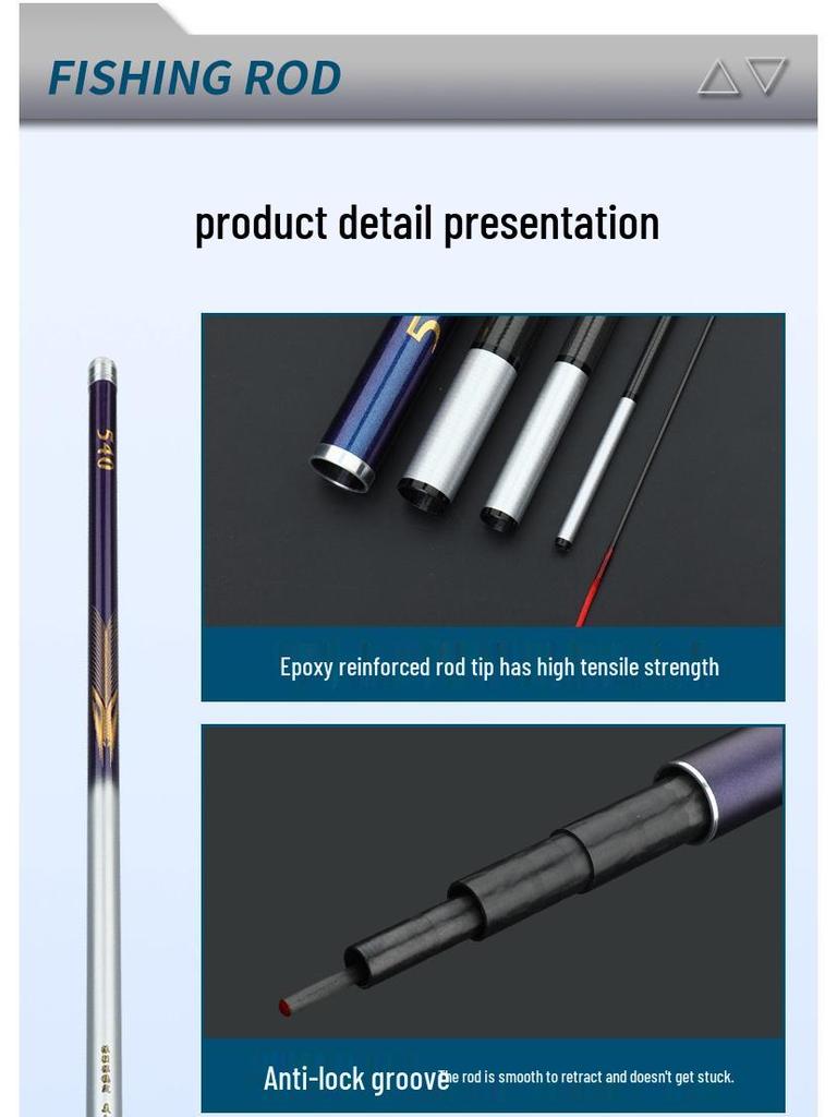 Mermaid Golden Armor Ultra-Light Ultra-Hard Carbon Fishing Rod, Taiwan 19-Tone Long Section Hand Rod