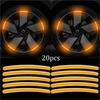 20PC  Wheel Hub Reflective Sticker Universal Fluorescence Luminous Stripe Tape Car Motorcycle Decals Night Driving Safety