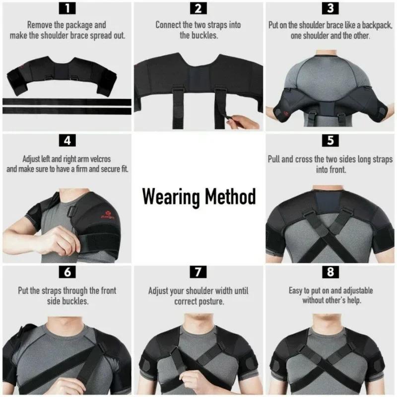 Durable And Safe Double Shoulder Warm Compression Sleeve Wrap Recovery Office Home Knit Cashmere Guard For Rotator Cuff Shoulder Chronic Tendonit