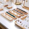 Wood Rectangle Shape Jewelry Tray With French Velvet Lining Ring Holder Earrings Bracelet Display Plate Jewellery Storage Stand