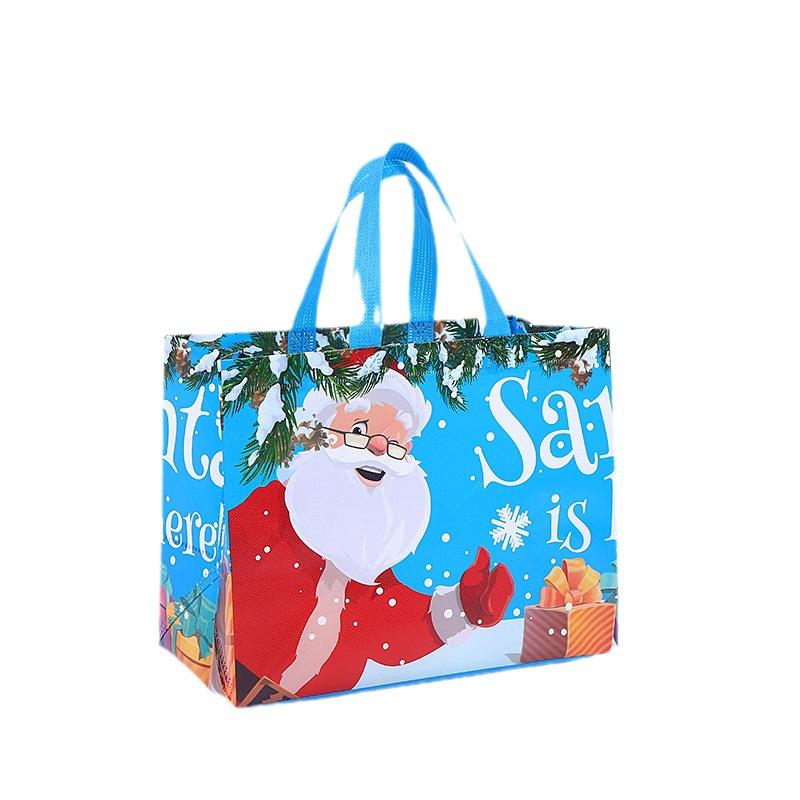 Weihnachtsmann Elch Schneeflocke Tragetasche Kindergeschenktaschen Verdickte Vliesstoff Wasserdichte Tasche Weihnachtsgeschenktaschen Weihnachtsdekoration