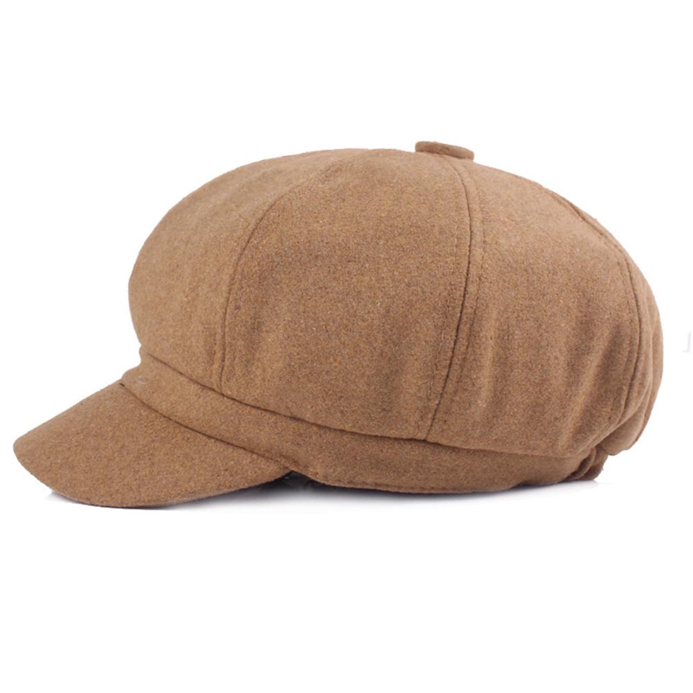 Women Woolen Adjustable Octagonal?Peaked Cap Chic Baseball Hat Gift