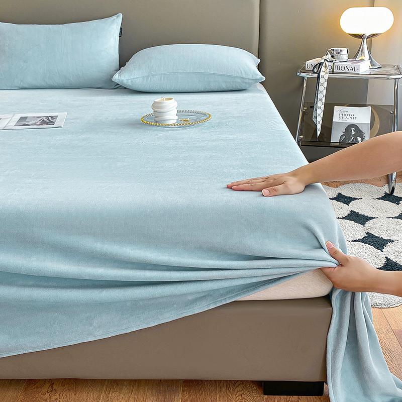 Warm Velvet Flat Sheet Solid Color Autumn Winter Bed Top Sheet 120/160/200/245/270cm Bed Linens for Single Double King Queen Bed