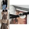 Elegant Black Lambskin Leather Women's Belt With Smooth Buckle For Chic Style And Versatile Fashion