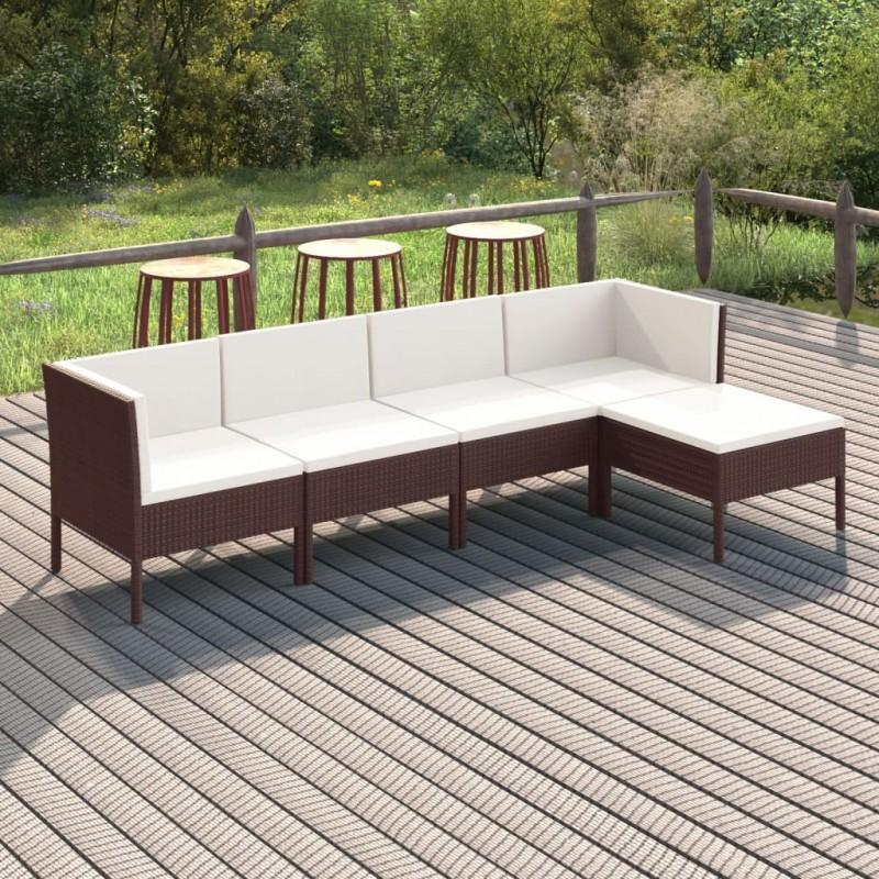 Day and Night - Day and Night Garden Furniture Set 5 Pieces and Brown Synthetic Rattan Cushions