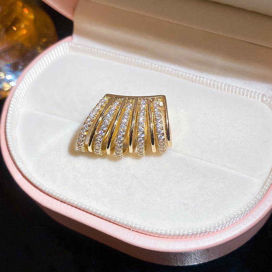 18K Gold Plated Zirconia Multi-layer Ear Cuff for Women - No Piercing Needed, Elegant & Versatile Earring.