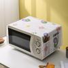 1pc Simple Microwave Dust Cover Waterproof and Oilproof Household Oven Cover Towel with Side Pocket Storage 7 Fancy Options