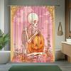 1Pc Halloween Shower Curtain Skeleton Pumpkin Landscape Pattern Bathroom Decoration Polyester Fabric Contains 12 Hooks 70. 8X70.