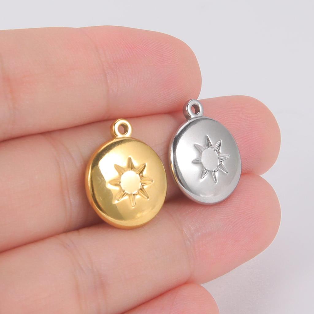 Teamer 5pcs North Star Sun Stainless Steel Charms for Jewelry Fashion Mini Pendant Charm DIY Jewelry Making Supplies wholesale