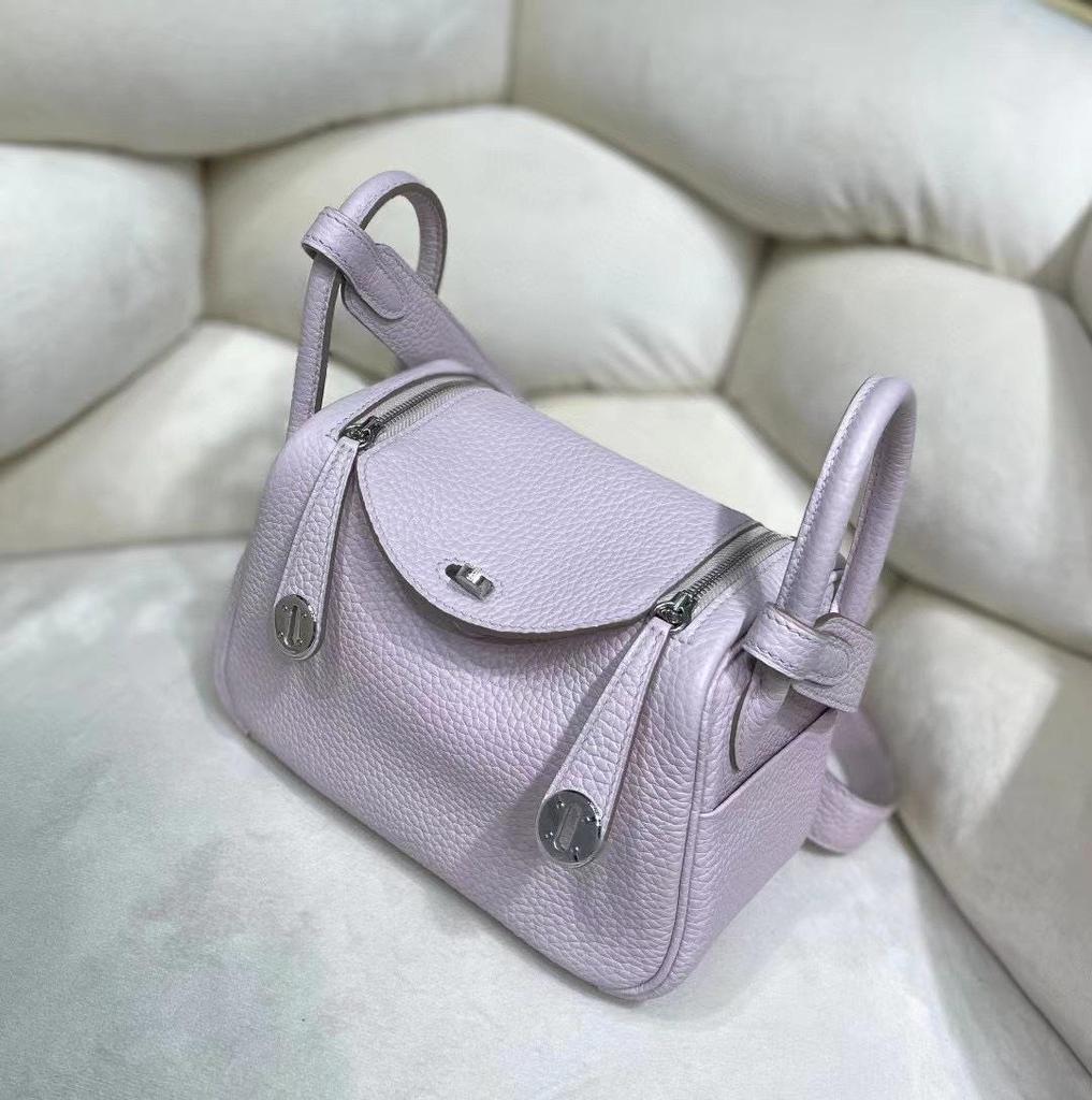 Bags 2024: New Women's Genuine Leather Lindy One-Shoulder Handbag & Crossbody Pillow Bag