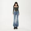 American Retro Spice Girl Low-rise Slightly Pulled Jeans Women's Autumn New Slim-fitting and Thin Horseshoe Flared Pants