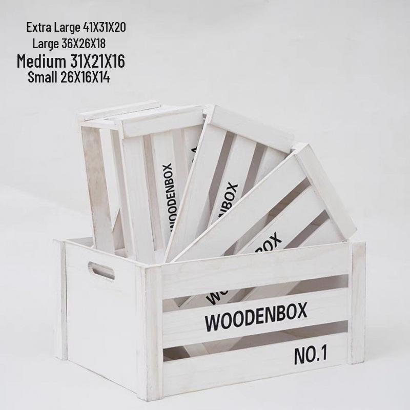 Rectangular Retro Wooden Fruit Storage Box