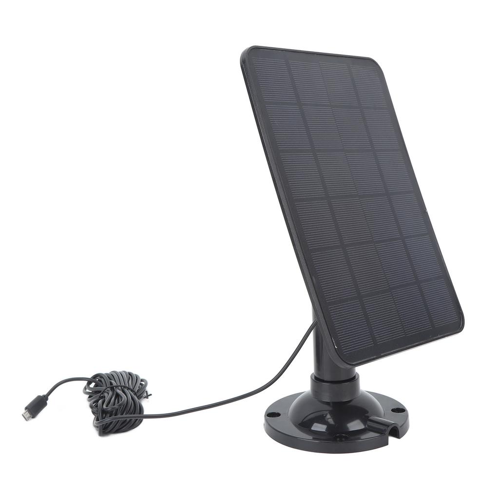 Camera Solar Panel Charger 10W 5V Micro USB Black Solar Charging Panel for Security Camera Cellphone Power Bank