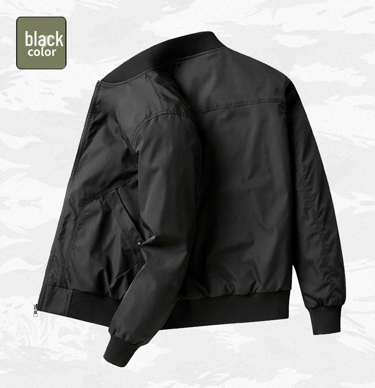 2024 Men's Pilot-Style Baseball Collar Jacket - Loose Fit for Spring & Autumn