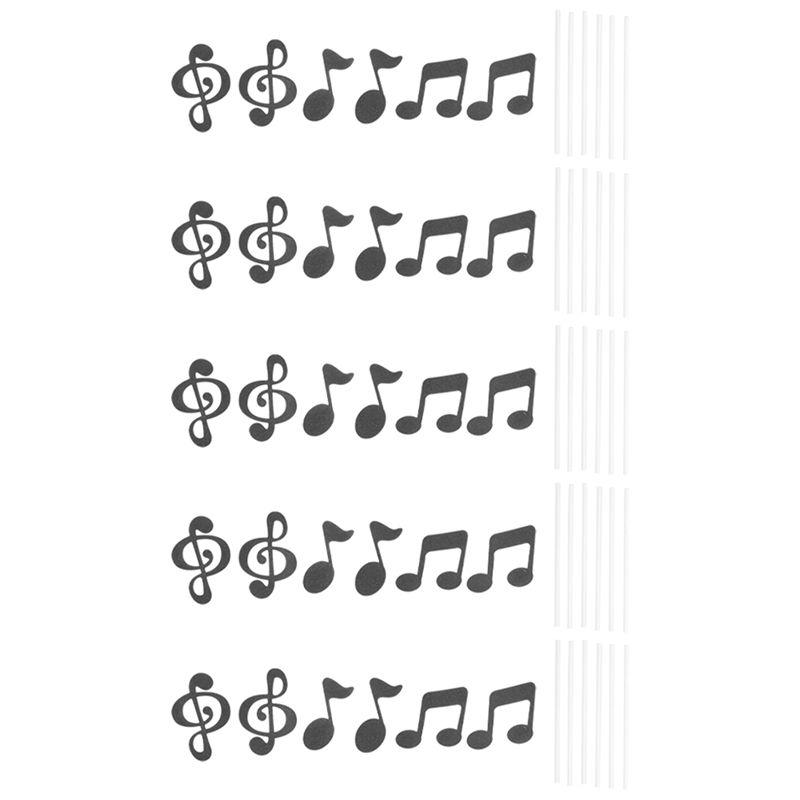 A84E-90 Pcs Music Notes Themed Cupcake Topper Paper Cake Inserts Card Wedding Cake Topper Decoration