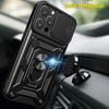 Magnetic Ring Holder Funda for Iphone 16 Pro Max Case for Iphone 16 15 Plus 13 14 Pro Max 12 Mini Case Slide Lens Armor Cover