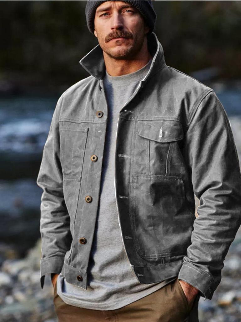 Frühjahr 2025 Herren Retro Mehrknopf Mehrtaschen Klassische Strickjacke Jacke
