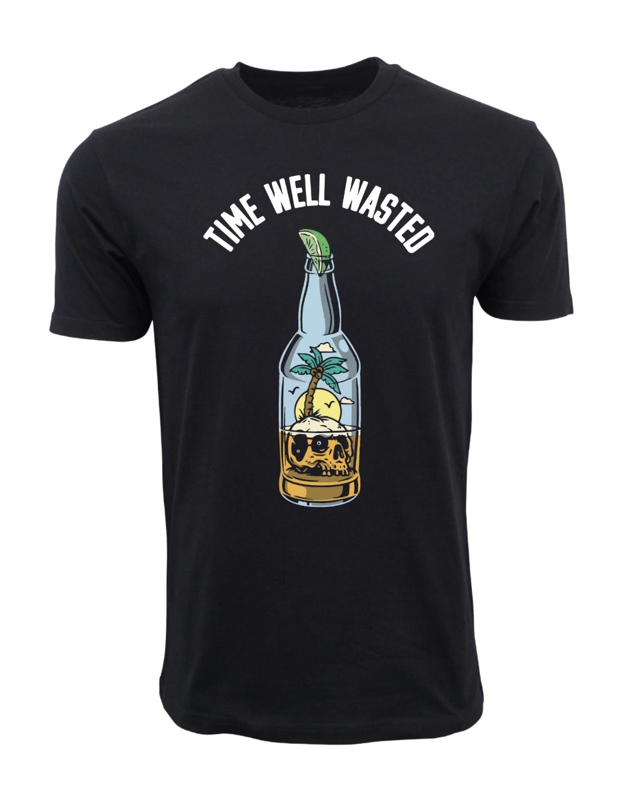 Unisex Adult Casual Graphic TIME WELL WASTED GRAPHIC T SHIRT T-Shirt XXXL