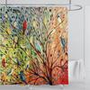 Chinese Style Flower and Birds Tree Shower Curtains Crane Pattern Bath Curtain Waterproof Bathroom Decor With Hooks 3d Printing