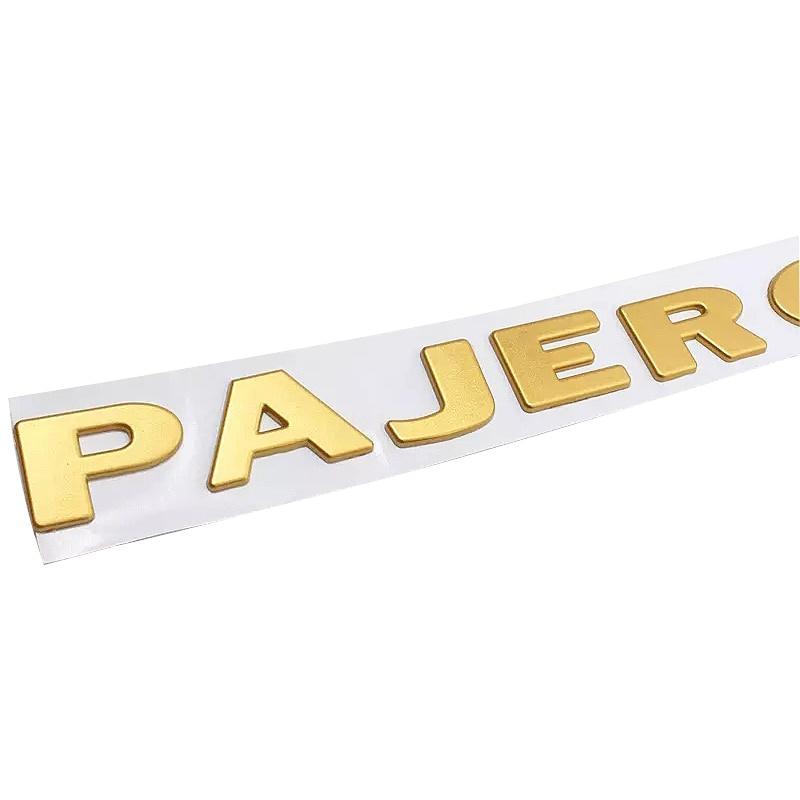 1pcs Car Rear Trunk Body Sticker ABS Gold Silver PAJERO Logo Sticker Letters Nameplate Car Emblem Badge Decal